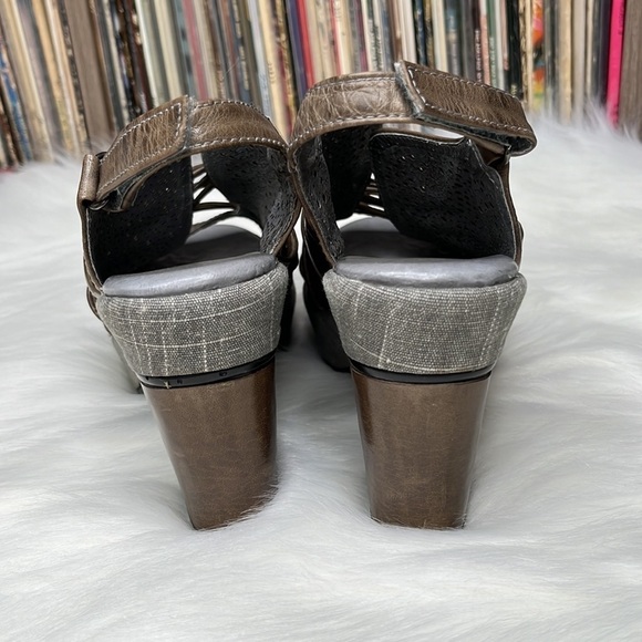 Antelope Block Heel Platform Sling Back Sandals with Crisscross Straps Size 36 - Picture 5 of 9